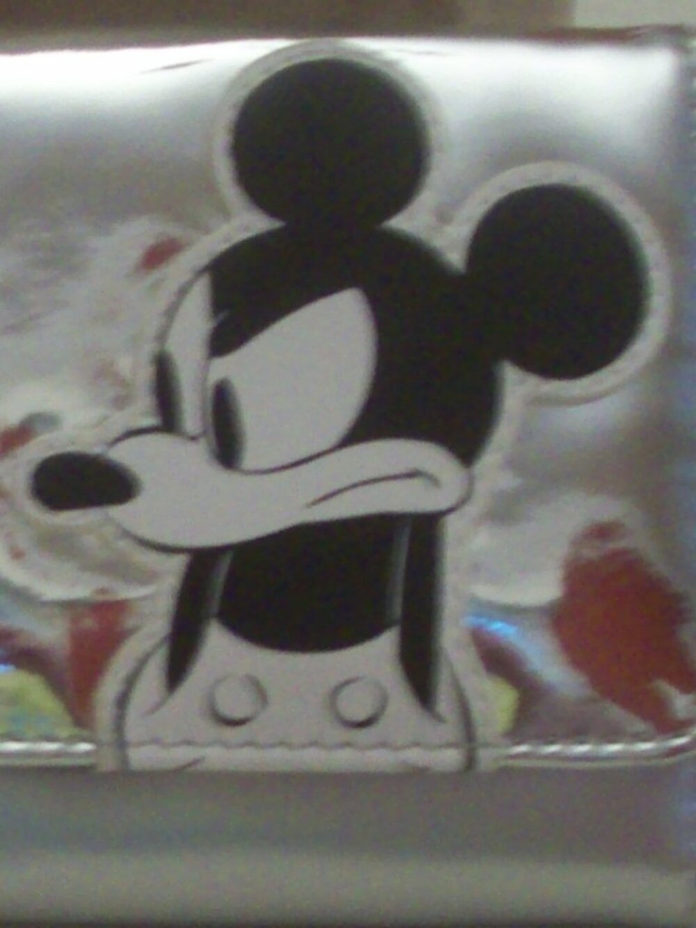 Disney Mickey Mouse Grayscale Metallic Silver Wallet/Clutch/Wristlet NWT + Bonus